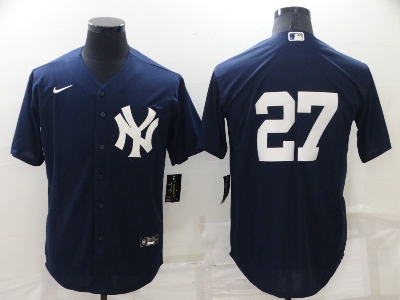 Men's New York Yankees #27 Giancarlo Stanton Navy Cool Base Stitched Jersey Men's New York Yankees #27 Giancarlo Stanton Navy Cool Base Stitched Jersey