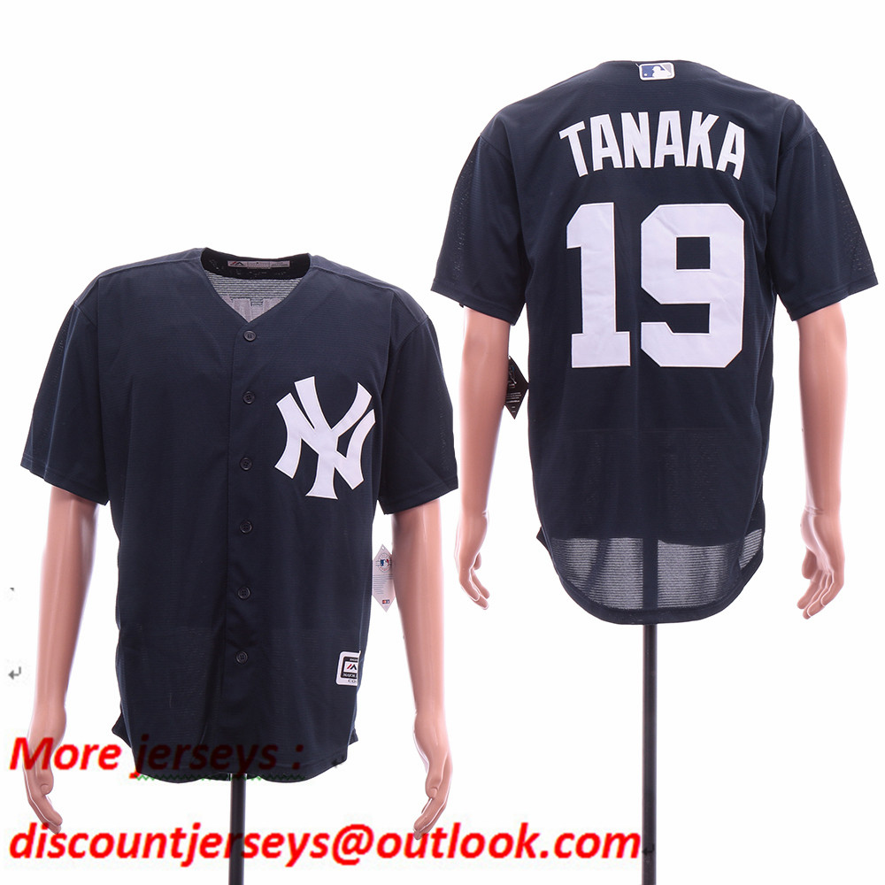 Yankees 19 Masahiro Tanaka Navy Cool Base Jersey