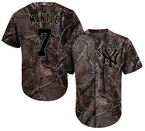 Yankees #7 Mickey Mantle Camo Realtree Collection Cool Base Stitched Baseball Jersey Yankees #7 Mickey Mantle Camo Realtree Collection Cool Base Stitched Baseball Jersey