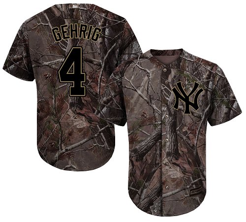 Yankees #4 Lou Gehrig Camo Realtree Collection Cool Base Stitched Baseball Jersey Yankees #4 Lou Gehrig Camo Realtree Collection Cool Base Stitched Baseball Jersey