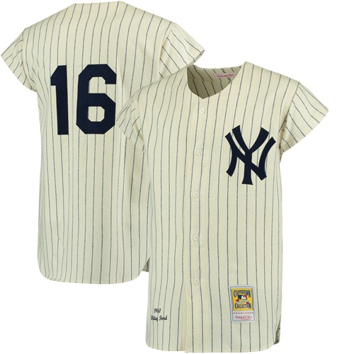 Mitchell And Ness 1961 Yankees #16 Whitey Ford Cream Throwback Stitched MLB Jersey Mitchell And Ness 1961 Yankees #16 Whitey Ford Cream Throwback Stitched MLB Jersey