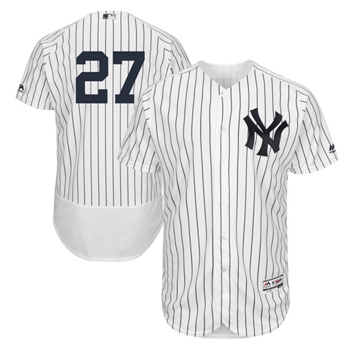 Yankees #27 Giancarlo Stanton White Strip Flexbase Authentic Collection Stitched MLB Jersey Yankees #27 Giancarlo Stanton White Strip Flexbase Authentic Collection Stitched MLB Jersey