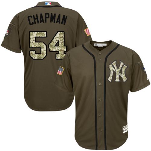 Yankees #54 Aroldis Chapman Green Salute to Service Stitched MLB Jersey Yankees #54 Aroldis Chapman Green Salute to Service Stitched MLB Jersey