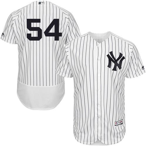 Yankees #54 Aroldis Chapman White Strip Flexbase Authentic Collection Stitched MLB Jersey Yankees #54 Aroldis Chapman White Strip Flexbase Authentic Collection Stitched MLB Jersey