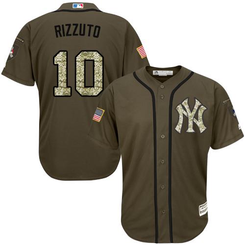 Yankees #10 Phil Rizzuto Green Salute to Service Stitched MLB Jersey Yankees #10 Phil Rizzuto Green Salute to Service Stitched MLB Jersey