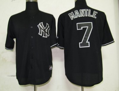 MLB New York Yankees 7 Mantle Black Fashion Jerseys MLB New York Yankees 7 Mantle Black Fashion Jerseys