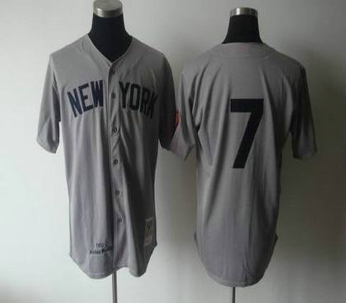 New York Yankees 7 Mantle mitchellandness grey jerseys New York Yankees 7 Mantle mitchellandness grey jerseys