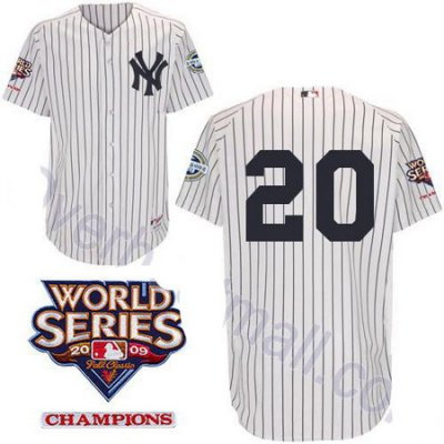 New York Yankees 20 Jorge Posada White jerseys