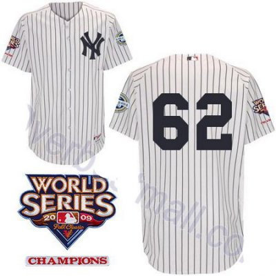 New York Yankees 62 Joba Chamberlain White jerseys