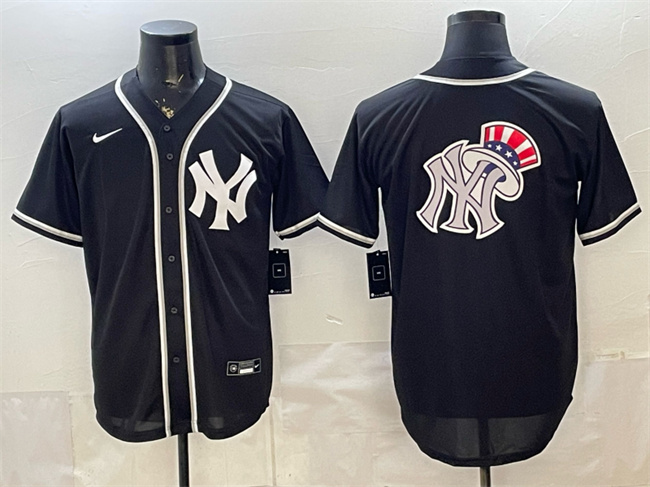Men's New York Yankees Team Big Logo 2026 Fashion Replica Black Out Stitched Baseball Jerseys