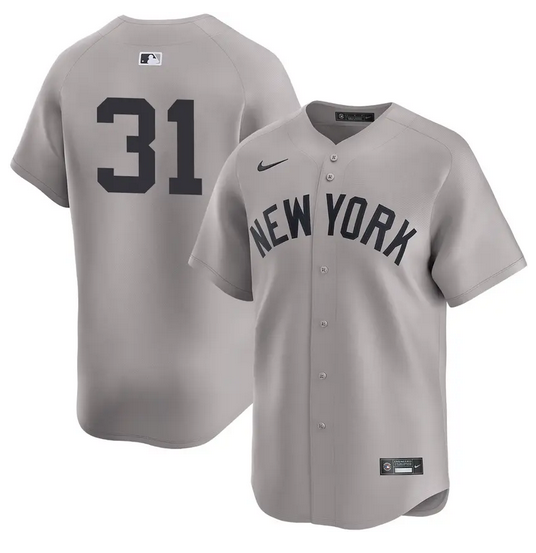 Men's New York Yankees #31 Cam Schlittler Grey 2026 Road Limited Stitched Baseball Jersey 1
