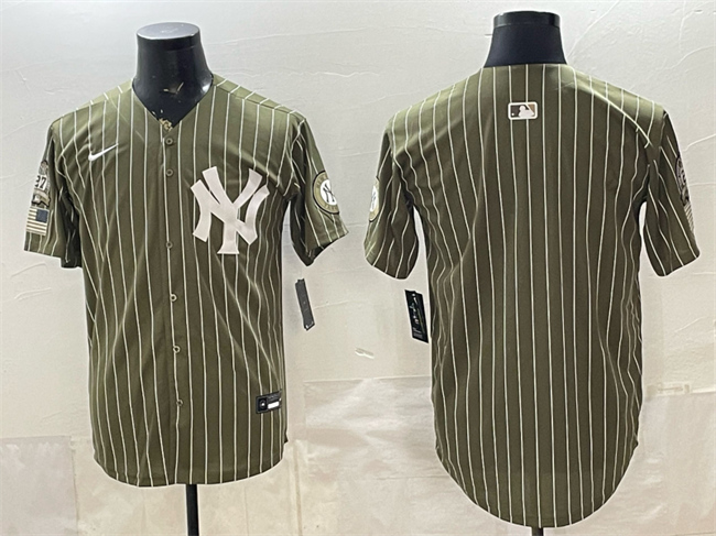 Men's New York Yankees Blank Olive 2026 Armed Forces Day Salute To Service Stitched Baseball Jersey Men's New York Yankees Blank Olive 2026 Armed Forces Day Salute To Service Stitched Baseball Jersey