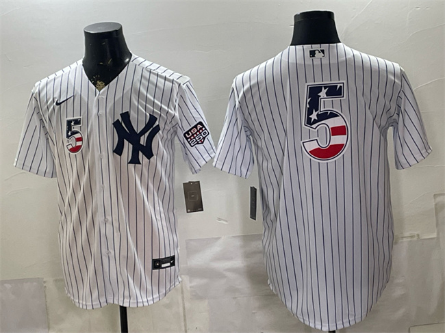 Men's New York Yankees #5 Joe DiMaggio White 2026 USA 250 Fourth of July Home Stadium Stitched Baseball Jersey