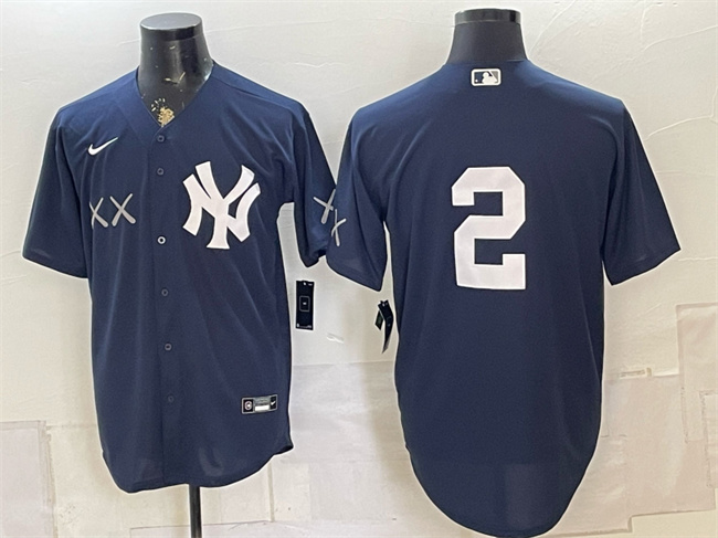 Men's New York Yankees x KAWS #2 Derek Jeter Navy Stadium Stitched Baseball Jersey Men's New York Yankees x KAWS #2 Derek Jeter Navy Stadium Stitched Baseball Jersey