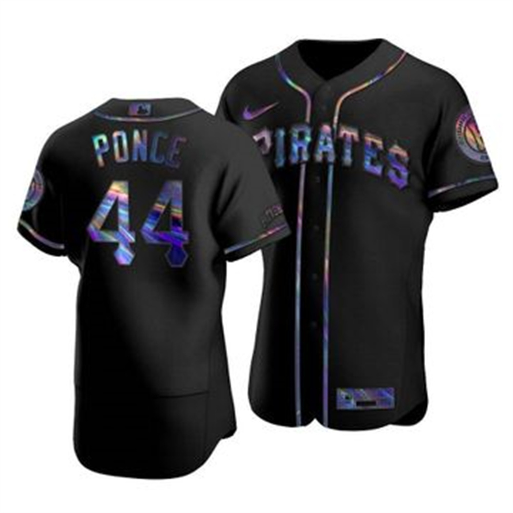 Pittsburgh Pirates #44 Cody Ponce Men's Nike Iridescent Holographic Collection MLB Jersey - Black Pittsburgh Pirates #44 Cody Ponce Men's Nike Iridescent Holographic Collection MLB Jersey - Black