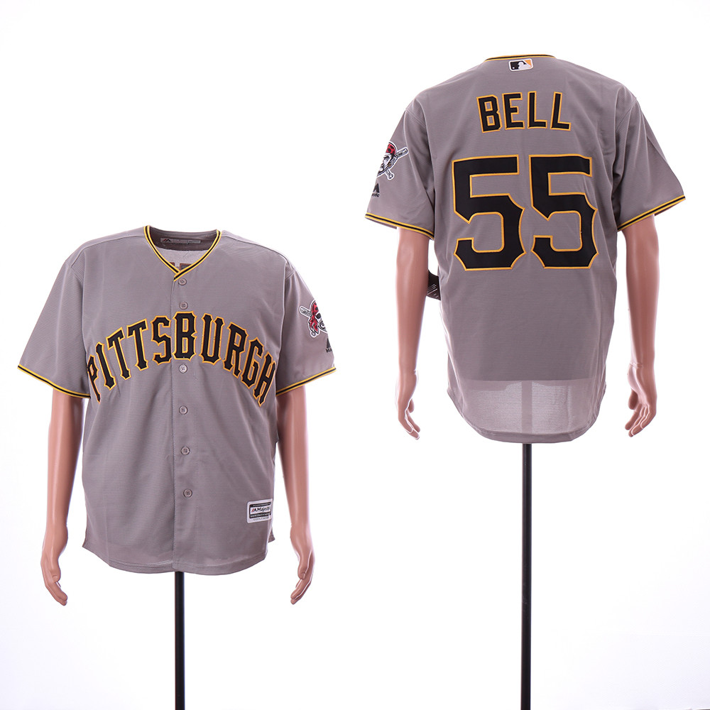 Pirates 55 Josh Bell Gray Cool Base Jersey Pirates 55 Josh Bell Gray Cool Base Jersey