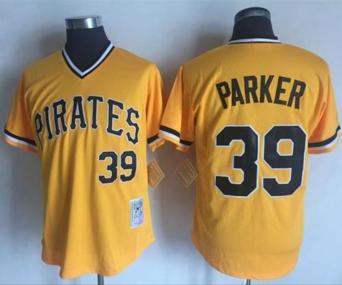 Mitchell and Ness Pirates #39 Dave Parker Stitched Yellow Throwback MLB Jersey Mitchell and Ness Pirates #39 Dave Parker Stitched Yellow Throwback MLB Jersey