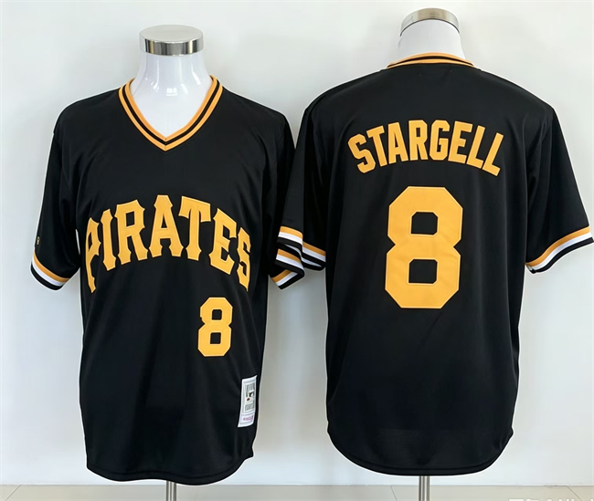 Men's Pittsburgh Pirates #8 Willie Stargell Black Stitched Jersey