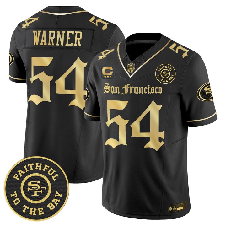 Men's San Francisco 49ers #54 Fred Warner 'Gothic Edition' Black Gold Vapor Limited Jersey