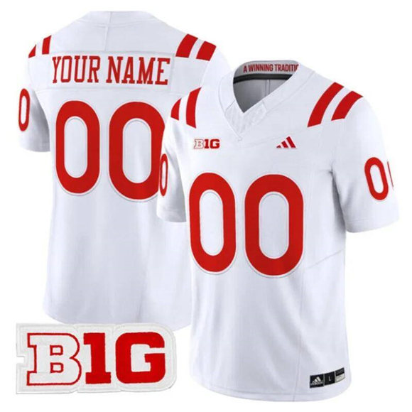 Men's Nebraska Cornhuskers ACTIVE PLAYER Custom White 2026 F.U.S.E. Vapor Limited Stitched Football Jersey