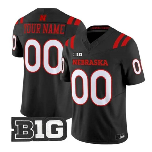 Men's Nebraska Cornhuskers ACTIVE PLAYER Custom Black 2026 F.U.S.E. Vapor Limited Stitched Football Jersey