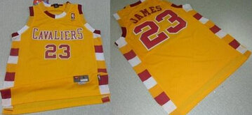 Cleveland Cavaliers #23 LeBron James Gold Throwback Classic NBA Jersey