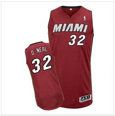 Miami Heat #32 Shaquille O'Neal Red Throwback NBA Jersey