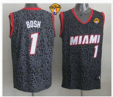 Miami Heat #1 Chris Bosh Black Crazy Light Finals Patch Stitched NBA Jersey