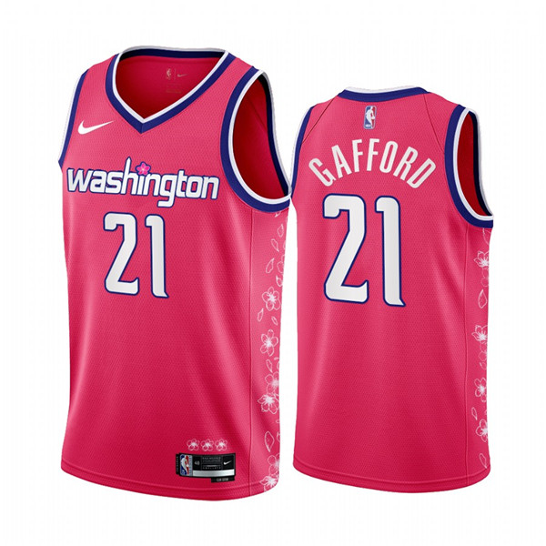 Men's Washington Wizards #21 Daniel Gafford 2022 23 Pink Cherry Blossom City Edition Limited Stitched Basketball Jersey Men's Washington Wizards #21 Daniel Gafford 2022 23 Pink Cherry Blossom City Edition Limited Stitched Basketball Jersey