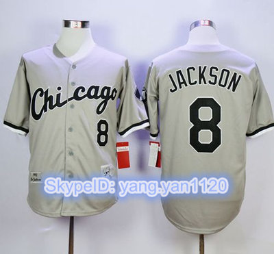 Mitchell And Ness 1993 White Sox #8 Bo Jackson Grey Throwback Stitched MLB Jersey