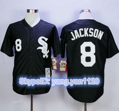 Mitchell and Ness White Sox #8 Bo Jackson Stitched Black Throwback MLB Jersey Mitchell and Ness White Sox #8 Bo Jackson Stitched Black Throwback MLB Jersey