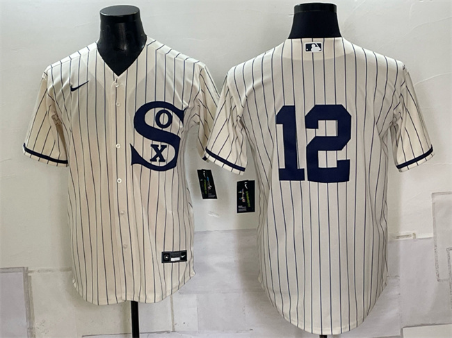 Men's Chicago White Sox #12 Colson Montgomery Cream Cool Base Stitched Baseball Jersey
