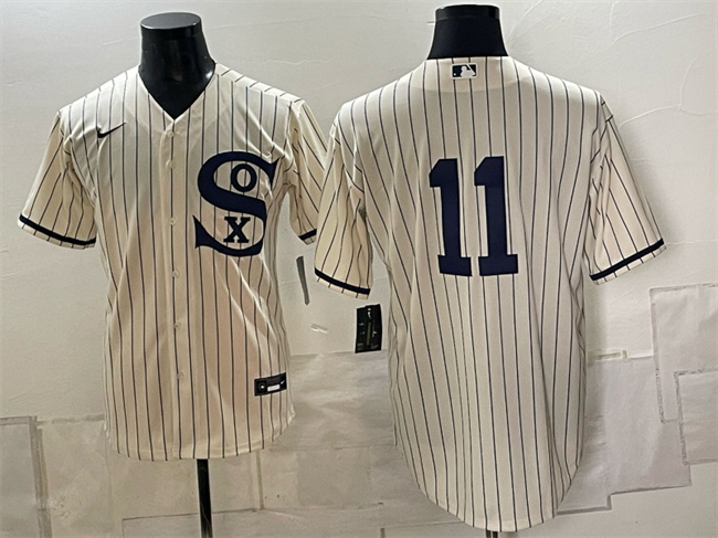 Men's Chicago White Sox #11 Luis Aparicio Cream Cool Base Stitched Baseball Jersey