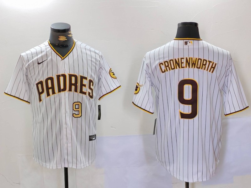 Men's San Diego Padres #9 Jake Cronenworth White Cool Base Stitched Baseball Jersey Men's San Diego Padres #9 Jake Cronenworth White Cool Base Stitched Baseball Jersey