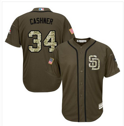 Padres #34 Andrew Cashner Green Salute to Service Stitched MLB Jersey