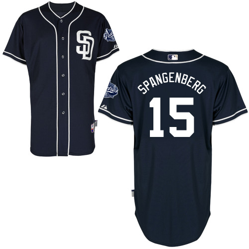 San Diego Padres #15Cory Spangenberg Authentic Personalized Alternate Blue Jersey