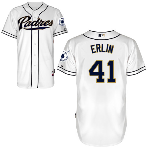 San Diego Padres #41Robbie Erlin Authentic Personalized Home White Jersey San Diego Padres #41Robbie Erlin Authentic Personalized Home White Jersey