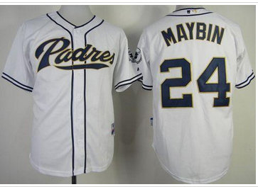 San Diego Padres #24 Cameron Maybin White Cool Base Baseball Jersey San Diego Padres #24 Cameron Maybin White Cool Base Baseball Jersey