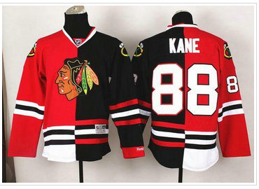 Chicago Blackhawks #88 Patrick Kane Red-Black Split Stitched NHL Jersey