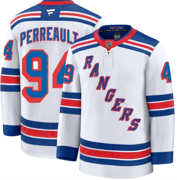 Men's New York Rangers #94 Gabe Perreault White Away Stitched Hockey Jersey