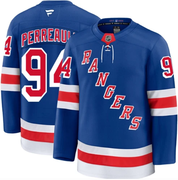 Men's New York Rangers #94 Gabe Perreault Royal Home Stitched Hockey Jersey
