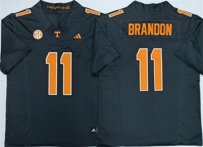 Men's Tennessee Volunteers #11 Faizon Brandon Black 2026 F.U.S.E. Stitched Jersey