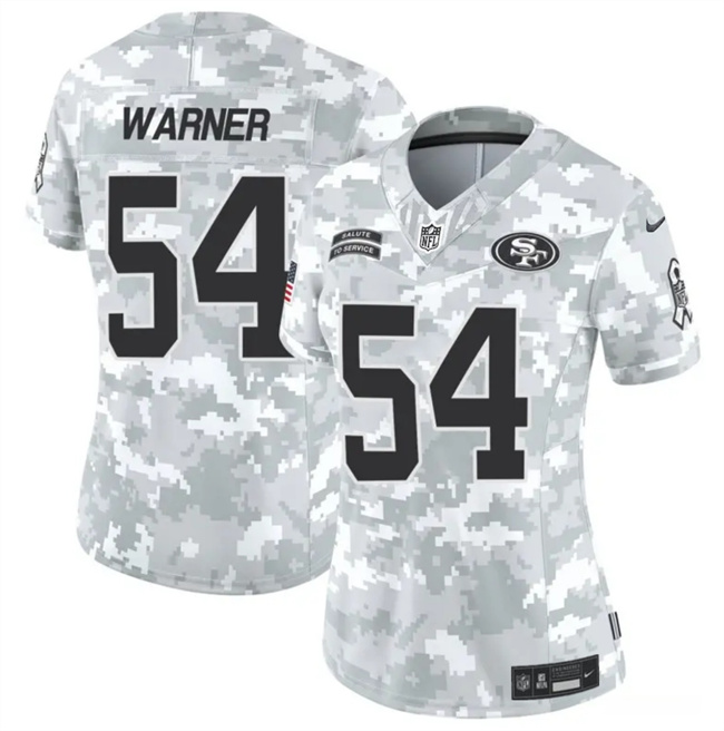 Women's San Francisco 49ers #54 Fred Warner 2024 F.U.S.E Arctic Camo Salute To Service Limited Stitched Jersey(Run Small) Women's San Francisco 49ers #54 Fred Warner 2024 F.U.S.E Arctic Camo Salute To Service Limited Stitched Jersey(Run Small)