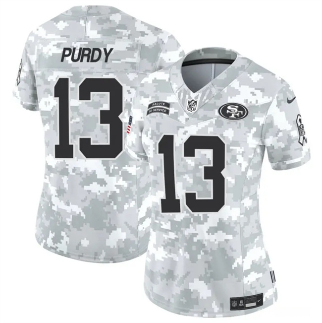 Women's San Francisco 49ers #13 Brock Purdy 2024 F.U.S.E Arctic Camo Salute To Service Limited Stitched Jersey(Run Small) Women's San Francisco 49ers #13 Brock Purdy 2024 F.U.S.E Arctic Camo Salute To Service Limited Stitched Jersey(Run Small)