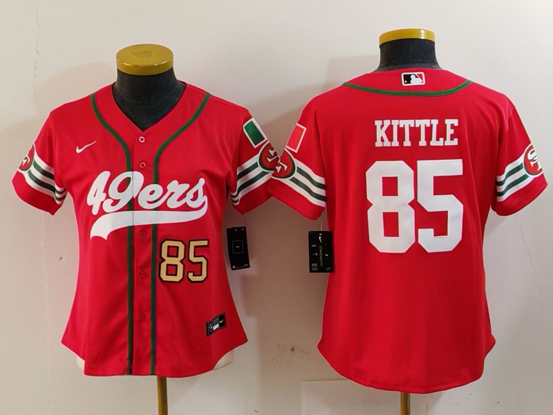 Women's San Francisco 49ers #80 Jerry Rice Red Mexico With Patch Cool Base Stitched Baseball Jersey(Run Small) 1 Women's San Francisco 49ers #80 Jerry Rice Red Mexico With Patch Cool Base Stitched Baseball Jersey(Run Small) 1