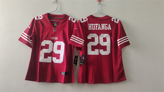 Women's San Francisco 49ers #29 Talanoa Hufanga Red Vapor Stitched Jersey(Run Small) Women's San Francisco 49ers #29 Talanoa Hufanga Red Vapor Stitched Jersey(Run Small)