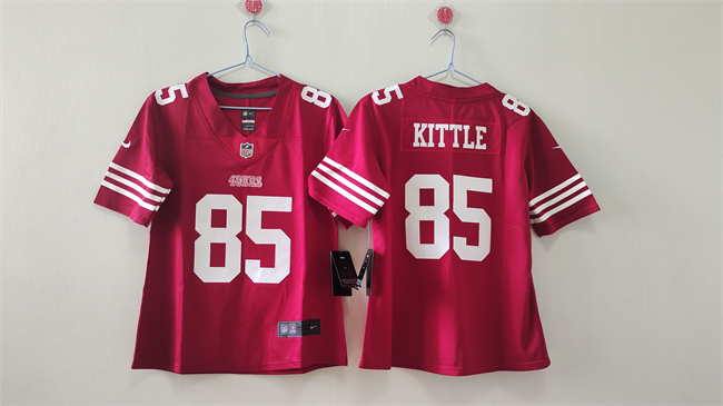 Women's San Francisco 49ers #85 George Kittle Red Vapor Stitched Jersey(Run Small) Women's San Francisco 49ers #85 George Kittle Red Vapor Stitched Jersey(Run Small)