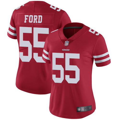 49ers #55 Dee Ford Red Team Color Women's Stitched Football Vapor Untouchable Limited Jersey 49ers #55 Dee Ford Red Team Color Women's Stitched Football Vapor Untouchable Limited Jersey