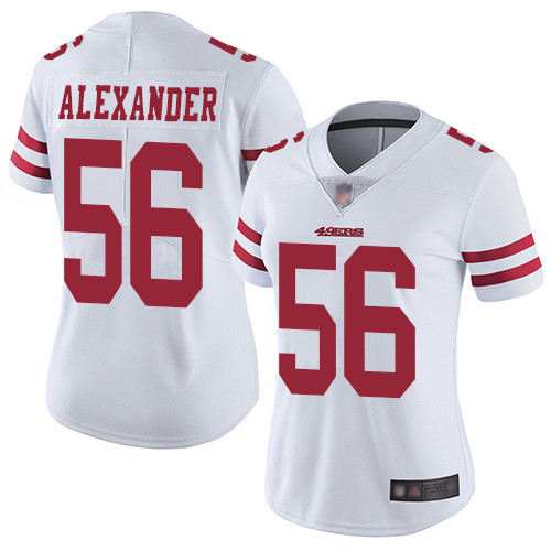 49ers #56 Kwon Alexander White Women's Stitched Football Vapor Untouchable Limited Jersey 49ers #56 Kwon Alexander White Women's Stitched Football Vapor Untouchable Limited Jersey
