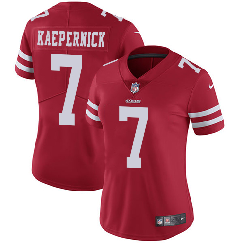 Nike 49ers #7 Colin Kaepernick Red Team Color Women's Stitched NFL Vapor Untouchable Limited Jersey Nike 49ers #7 Colin Kaepernick Red Team Color Women's Stitched NFL Vapor Untouchable Limited Jersey